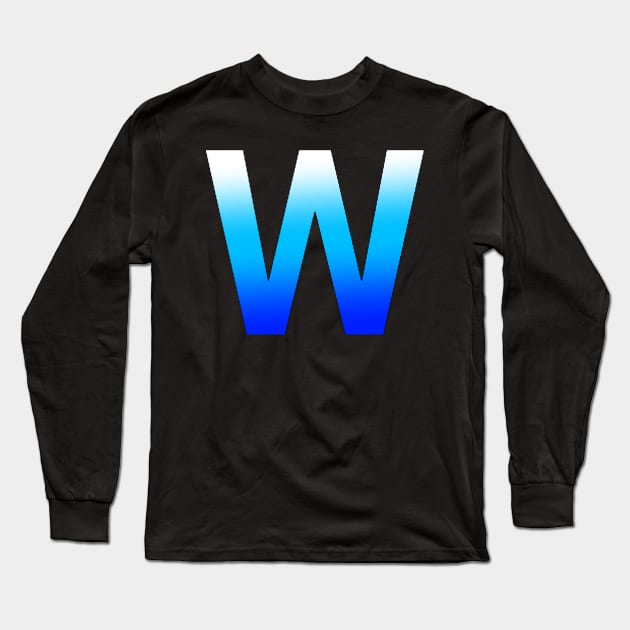 Blue Letter W Long Sleeve T-Shirt by JennaBunnies